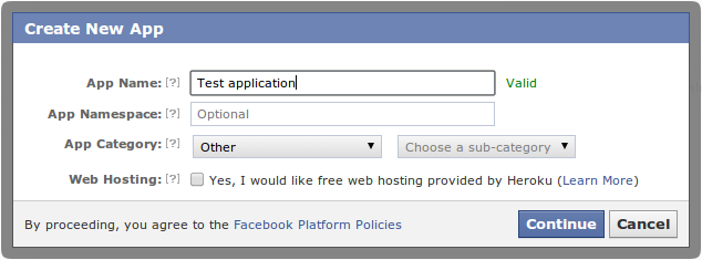 heroku - One more step to complete your registration from Facebook